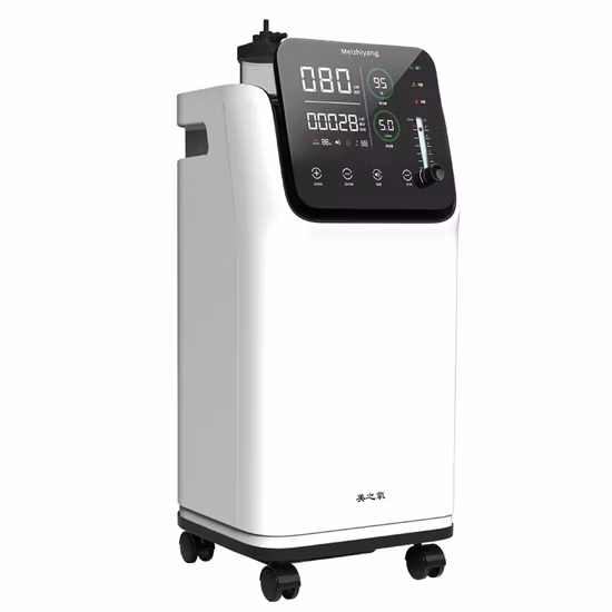 Concentrador de oxígeno médico de 5 litros con 93 % de pureza alta, alarma de pureza baja, nebulizador